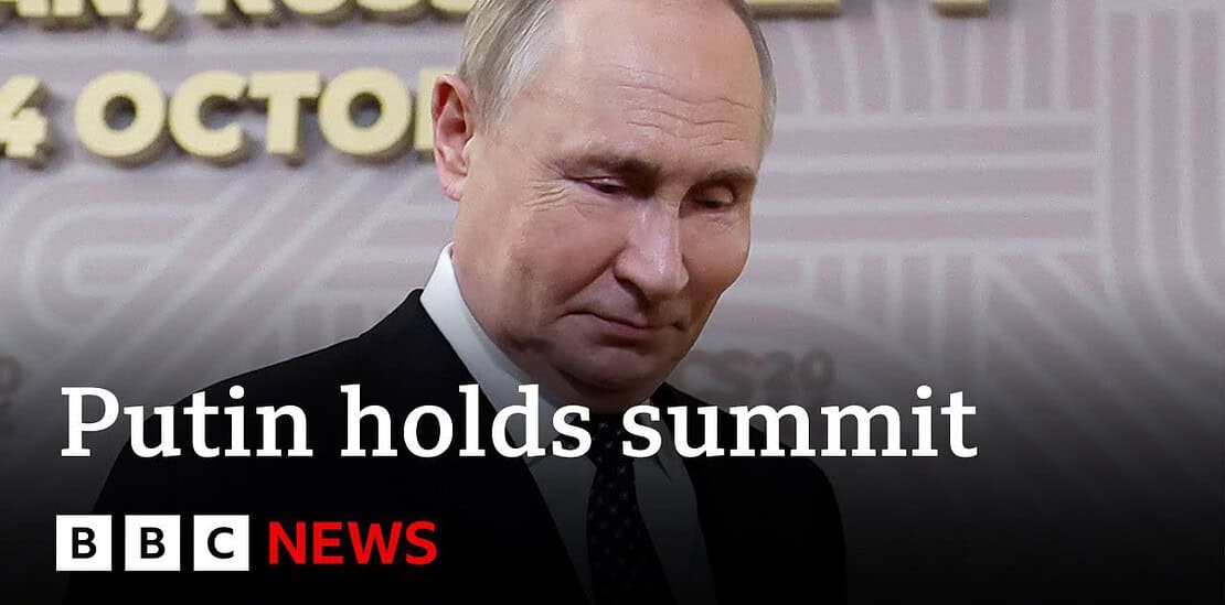 vladmir putin greats leaders at brics summit in russia | bbc news