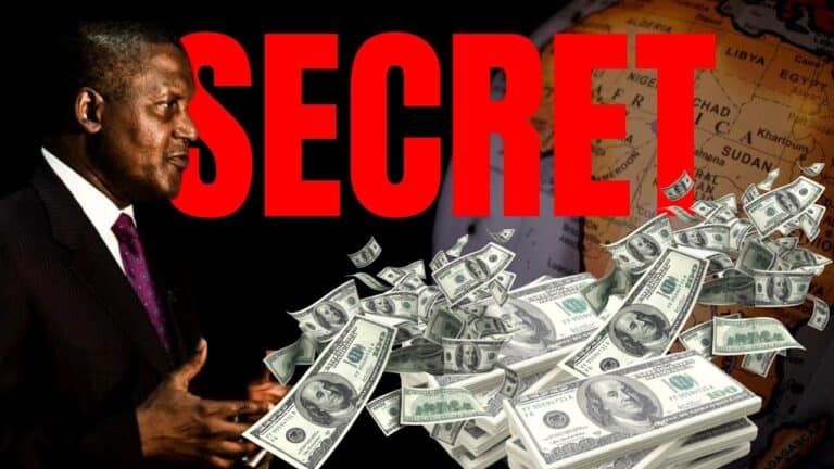 Man in suit with 'SECRET' and flying dollars