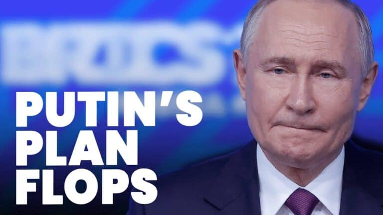 Man with headline 'Putin's Plan Flops'