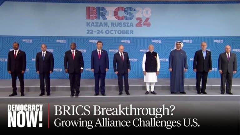 BRICS 2024 summit leaders posing on stage