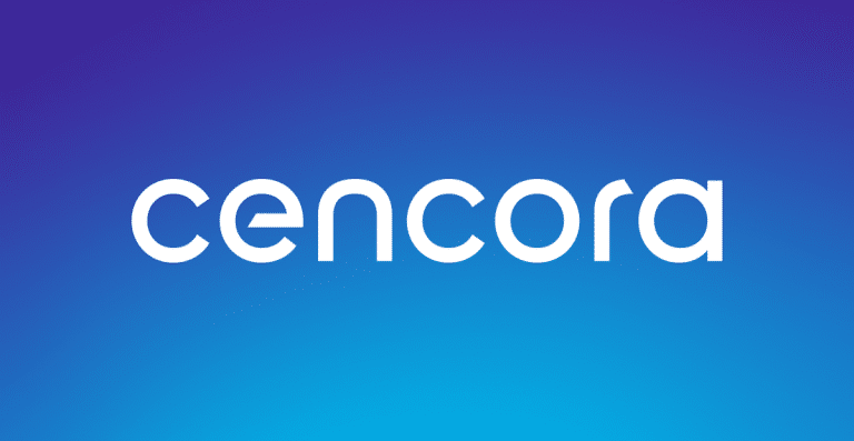 Cencora logo on blue gradient background