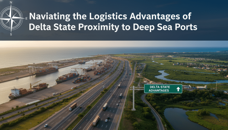 Highway beside container port promoting Delta State advantages