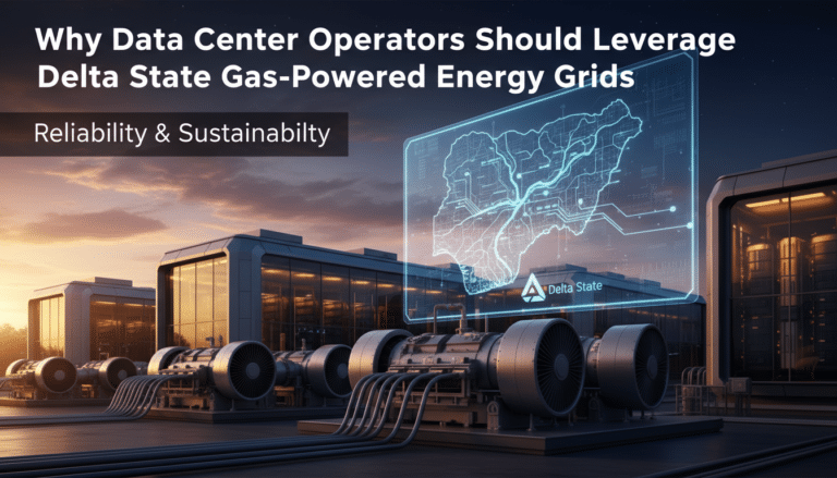 Data center with gas turbines and digital grid map